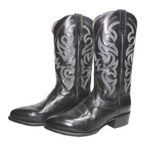 Dan Post Milwaukee Black Leather Western Cowboy Boots DP 2110 Mens Size 7 1/2 EW